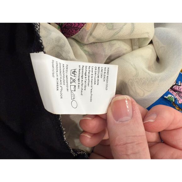 Tiny by Anthropologie Blouse Top Womens Medium Multicolor Floral Patchwork Boho - Picture 7 of 10